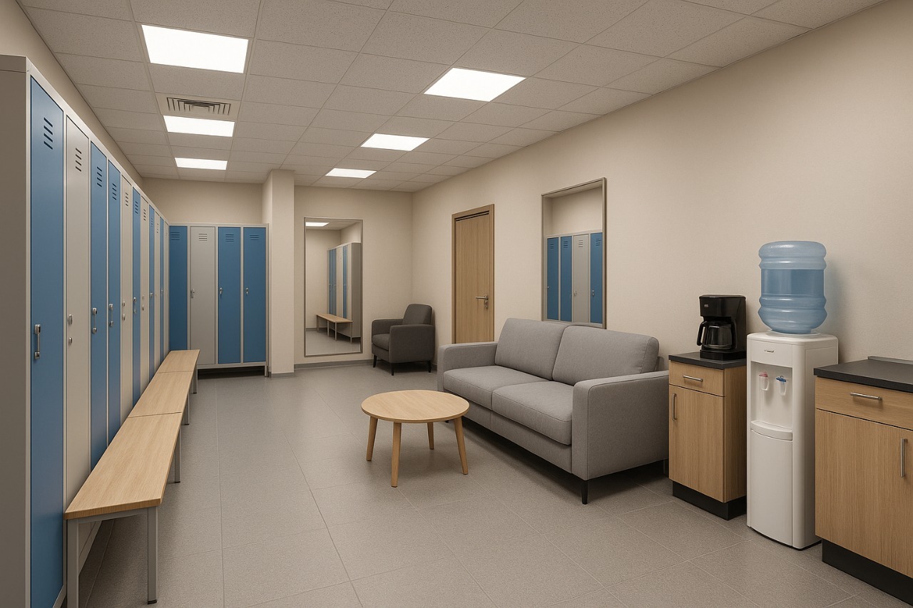 Роздягальні і зони персоналу